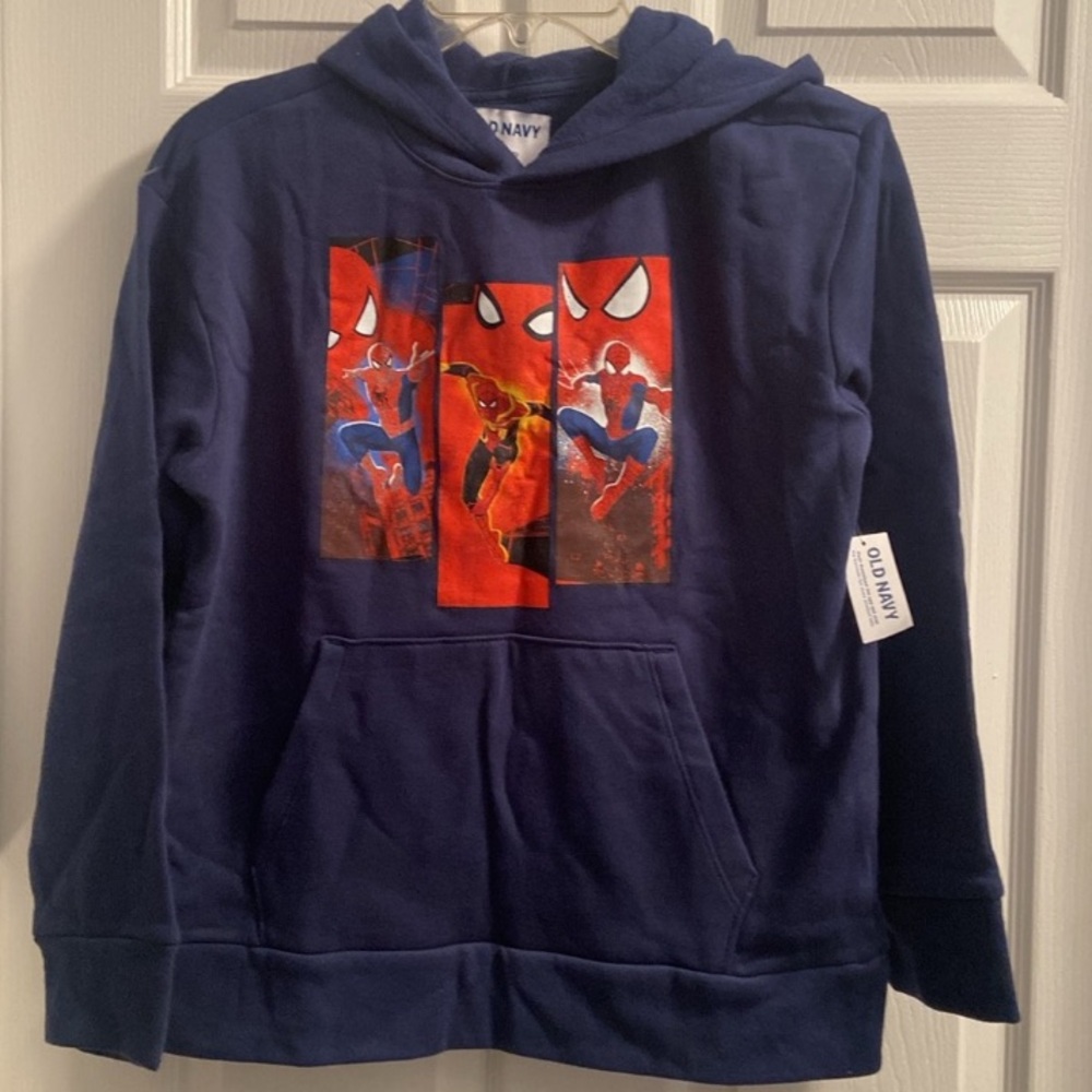 Old Navy Boy’s SpiderMan Hoodie Navy Blues Size XL (14/16) NWT